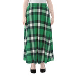 Irish St. Patrick's Day Plaid Print Chiffon Maxi Skirt