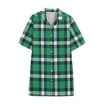 Irish St. Patrick's Day Plaid Print Cotton Hawaiian Shirt