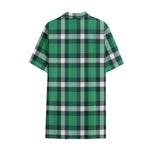 Irish St. Patrick's Day Plaid Print Cotton Hawaiian Shirt