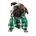 Irish St. Patrick's Day Plaid Print Dog Zip Up Hoodie