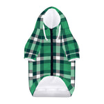 Irish St. Patrick's Day Plaid Print Dog Zip Up Hoodie