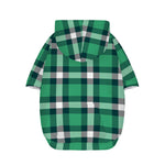 Irish St. Patrick's Day Plaid Print Dog Zip Up Hoodie