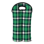 Irish St. Patrick's Day Plaid Print Double Neoprene Wine Tote