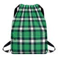 Irish St. Patrick's Day Plaid Print Drawstring Backpack