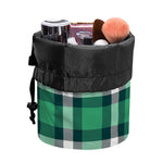 Irish St. Patrick's Day Plaid Print Drawstring Makeup Bag