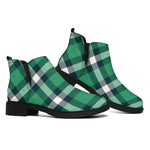 Irish St. Patrick's Day Plaid Print Flat Ankle Boots