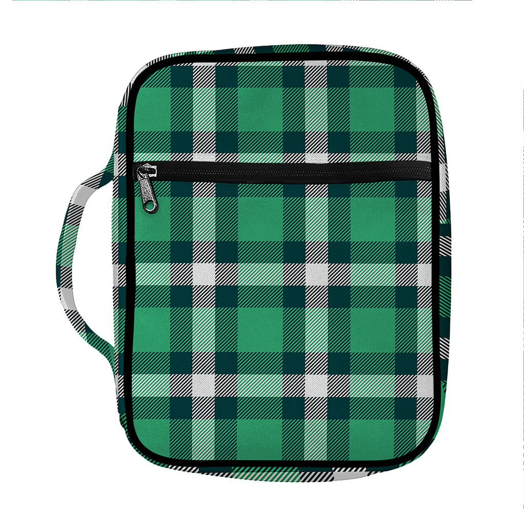 Irish St. Patrick's Day Plaid Print Front Pocket Bible Bag