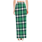 Irish St. Patrick's Day Plaid Print High Slit Maxi Skirt
