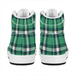 Irish St. Patrick's Day Plaid Print High Top Leather Sneakers