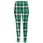 Irish St. Patrick's Day Plaid Print High-Waisted Pocket Leggings