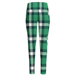 Irish St. Patrick's Day Plaid Print High-Waisted Pocket Leggings