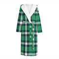 Irish St. Patrick's Day Plaid Print Hooded Bathrobe