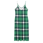 Irish St. Patrick's Day Plaid Print Jersey Midi Cami Dress