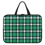 Irish St. Patrick's Day Plaid Print Laptop Sleeve With Handle