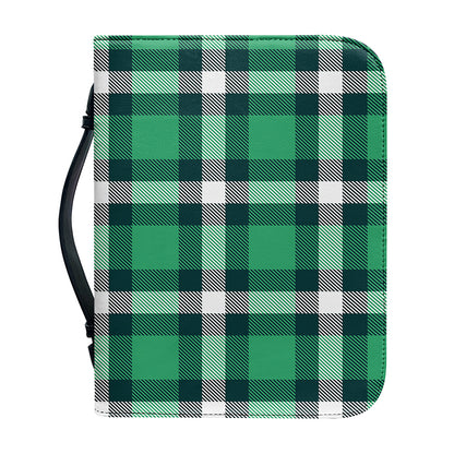 Irish St. Patrick's Day Plaid Print Leather Bible Cover