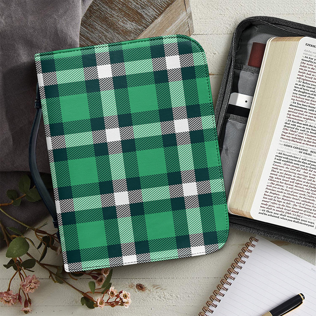 Irish St. Patrick's Day Plaid Print Leather Bible Cover