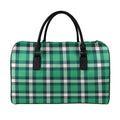 Irish St. Patrick's Day Plaid Print Leather Duffel Bag
