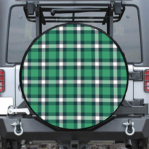 Irish St. Patrick's Day Plaid Print Leather Spare Tire Cover