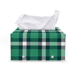 Irish St. Patrick's Day Plaid Print Leather Tissue Box Cover