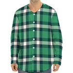 Irish St. Patrick's Day Plaid Print Long Sleeve Baseball Jersey