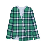 Irish St. Patrick's Day Plaid Print Long Sleeve Short Coat
