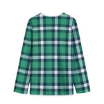 Irish St. Patrick's Day Plaid Print Long Sleeve Short Coat