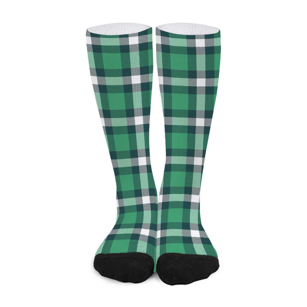 Irish St. Patrick's Day Plaid Print Long Socks