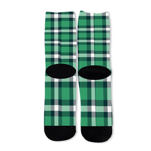 Irish St. Patrick's Day Plaid Print Long Socks