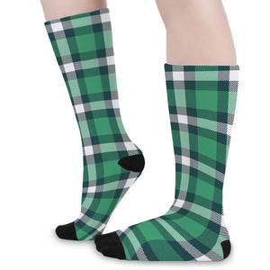 Irish St. Patrick's Day Plaid Print Long Socks