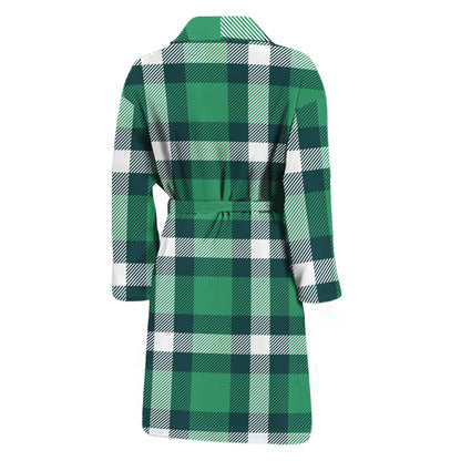 Irish St. Patrick's Day Plaid Print Men's Bathrobe