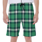 Irish St. Patrick's Day Plaid Print Men's Beach Shorts