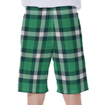 Irish St. Patrick's Day Plaid Print Men's Beach Shorts