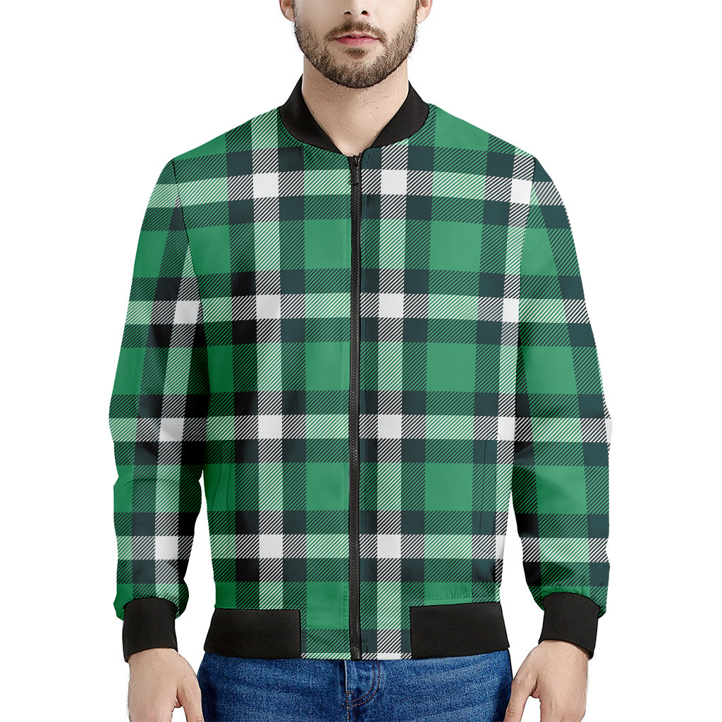 Irish St. Patrick's Day Plaid Print Men's Bomber Jacket