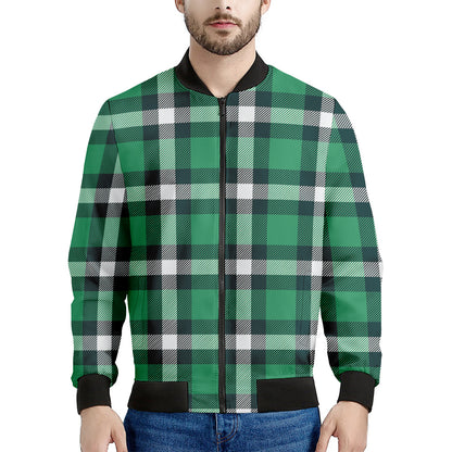 Irish St. Patrick's Day Plaid Print Men's Bomber Jacket