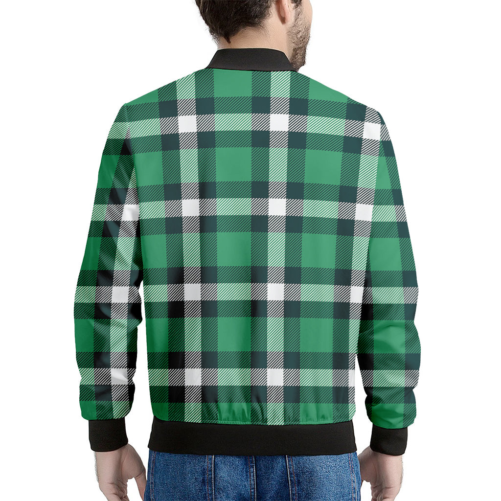 Irish St. Patrick's Day Plaid Print Men's Bomber Jacket