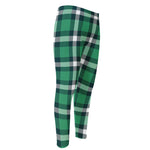 Irish St. Patrick's Day Plaid Print Men's Compression Pants