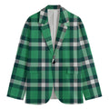 Irish St. Patrick's Day Plaid Print Men's Cotton Blazer