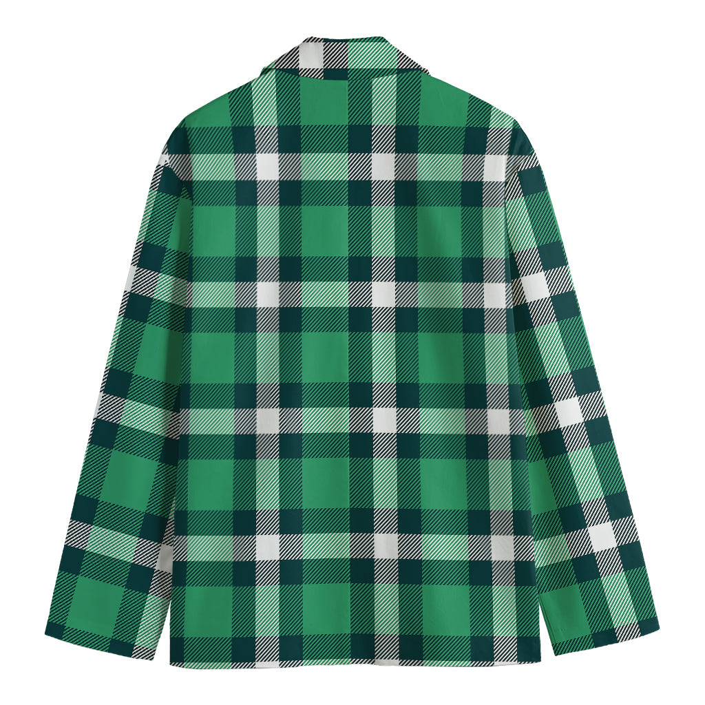 Irish St. Patrick's Day Plaid Print Men's Cotton Blazer