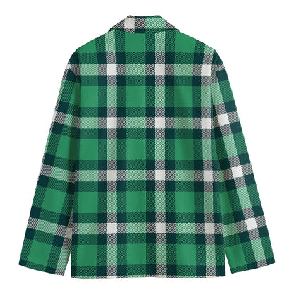 Irish St. Patrick's Day Plaid Print Men's Cotton Blazer