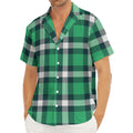 Irish St. Patrick's Day Plaid Print Men's Deep V-Neck Shirt