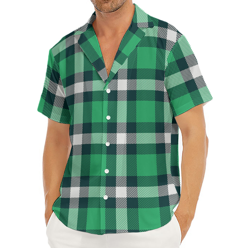 Irish St. Patrick's Day Plaid Print Men's Deep V-Neck Shirt