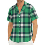 Irish St. Patrick's Day Plaid Print Men's Deep V-Neck Shirt