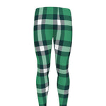 Irish St. Patrick's Day Plaid Print Men's leggings