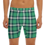 Irish St. Patrick's Day Plaid Print Men's Long Boxer Briefs