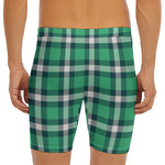Irish St. Patrick's Day Plaid Print Men's Long Boxer Briefs