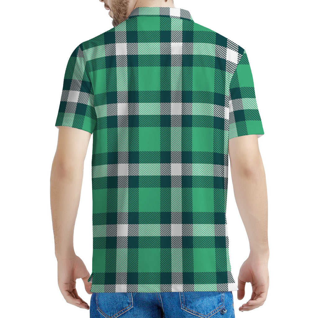 Irish St. Patrick's Day Plaid Print Men's Polo Shirt