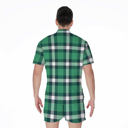 Irish St. Patrick's Day Plaid Print Men's Rompers