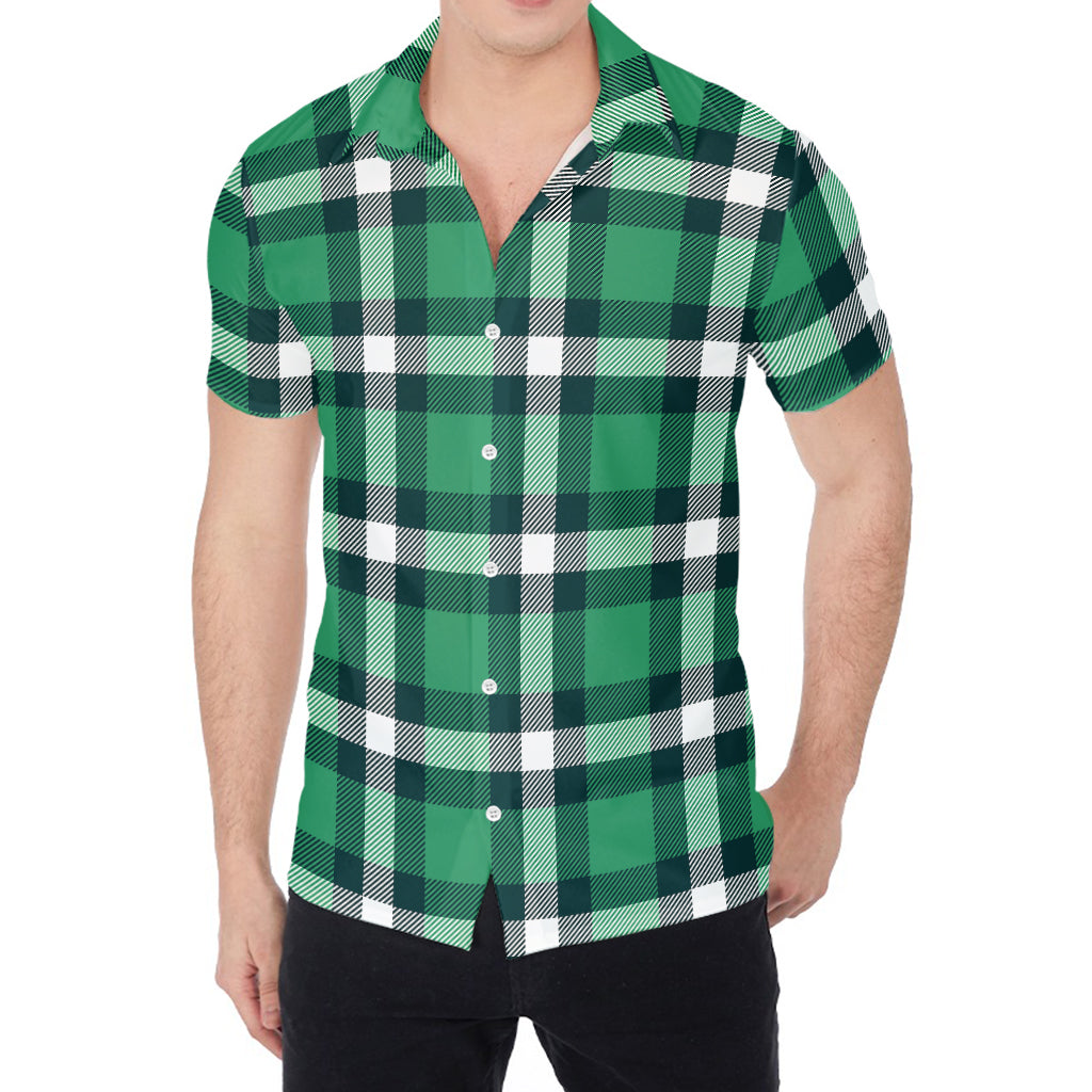 Irish St. Patrick's Day Plaid Print Men's Shirt