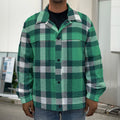 Irish St. Patrick's Day Plaid Print Men's Shirt Jacket
