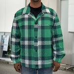 Irish St. Patrick's Day Plaid Print Men's Shirt Jacket